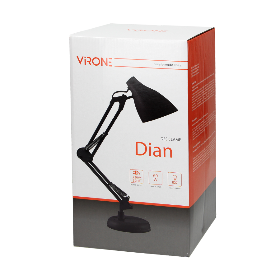 Desk lamp DIAN, 10W, steel fixture, white